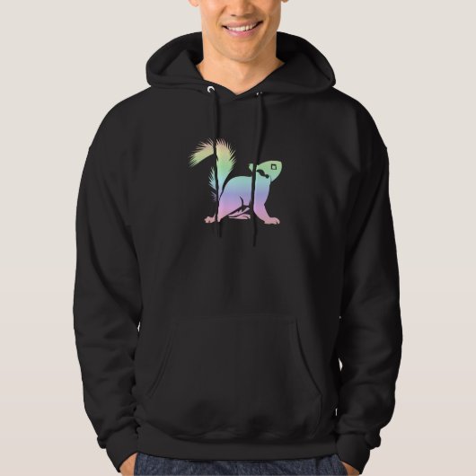Veste À Capuche Pastel Rainbow Squirrel Silhouette Cute (Devant)