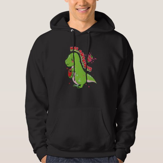 Veste À Capuche Pastèque Melonsaurus Dinosaure Pastèque (Devant)