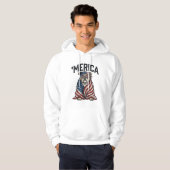 Veste À Capuche Patriotic Bulldog 'Merica Vintage Vector Shirt Des (Devant entier)