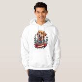 Veste À Capuche Patriotic Golden Retriever Americana Art Tee 2 (Devant entier)