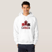 Veste À Capuche Patriotique de feuille d'érable rayée du Canada (Devant entier)