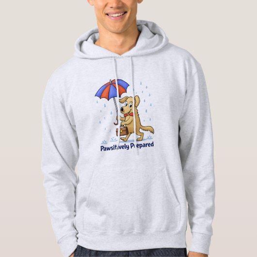 Veste À Capuche Pawsitively Prepared – Cute Dog with Umbrella (Devant)