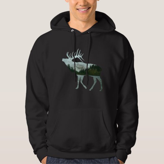 VESTE À CAPUCHE PAYSAGE DE NATURE ÉLAN (Devant)