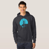 Veste À Capuche Paysage de phare côtier silhouette (Devant entier)