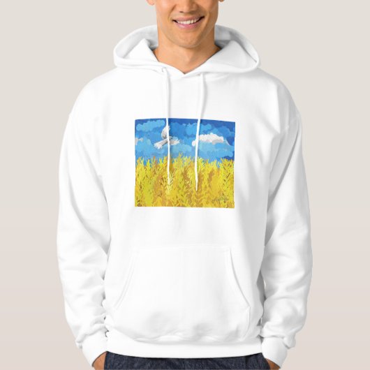 Veste À Capuche Paysage du drapeau ukrainien (Devant)
