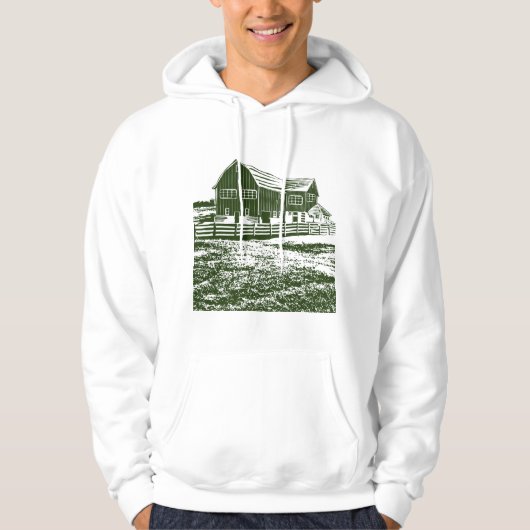 Veste À Capuche Paysage rural maison de ferme de style coupe (Devant)