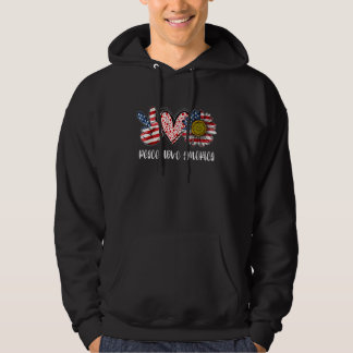 Veste À Capuche Peace Love America Bleached With Sunflower US Drap