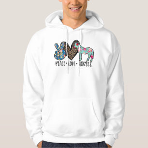 Veste À Capuche Peace Love Chevaux Drôle Tee for Horse Lover