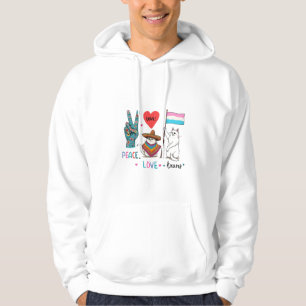 Veste À Capuche Peace Love et Trans LGBTQ Transgenre