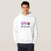Veste À Capuche Peace Love Gaming (Devant entier)