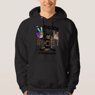 Veste À Capuche Peace Love Hockey Stepsoeur Vie Maman Grand-mère L