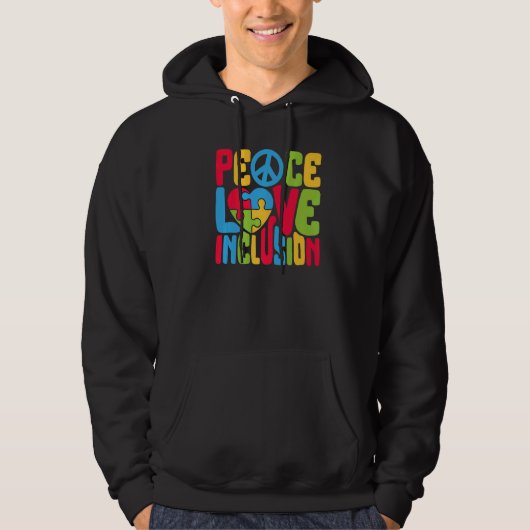 Veste À Capuche Peace Love Inclusion SPED Teacher Special Educatio (Devant)