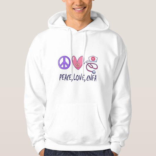 Veste À Capuche Peace Love Infirmière de la CNFA (Devant)