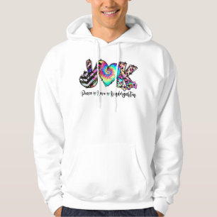 Veste À Capuche Peace Love Kindergarten Enseignant Enseignant Kind