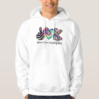 Veste À Capuche Peace Love Kindergarten Enseignant Enseignant Kind