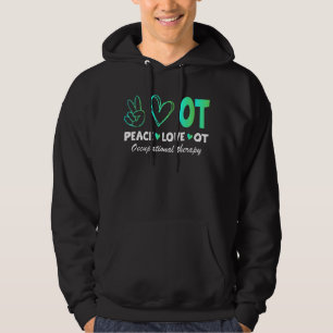 Veste À Capuche Peace Love Ot Ergothérapie Thérapiste Assis