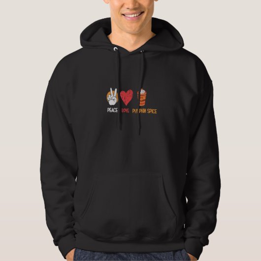 Veste À Capuche Peace Love Pumpkin Spice Fall Autumn Family Thanks (Devant)
