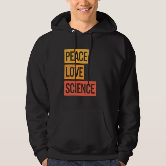 Veste À Capuche Peace Love Science Enseignant École Étudiante Plai (Devant)
