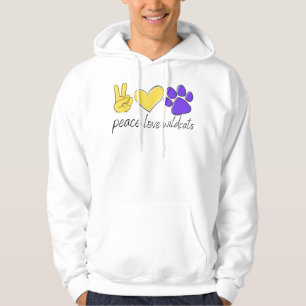 Veste À Capuche Peace Love Wildcats School Team Spirit