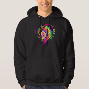 Veste À Capuche Peace Sign Love 60s les années 70 Tie Dye Hippie H