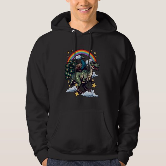 Veste À Capuche Peacock équitation un Dinosaur Dino (Devant)