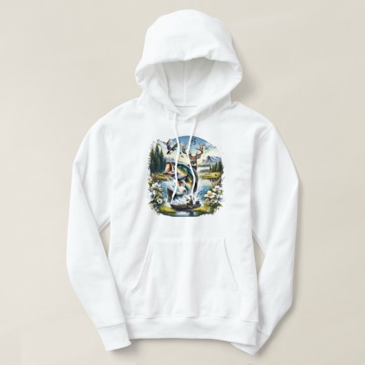Veste À Capuche Pêche, Cerf, Chasse au Canard (Design devant)