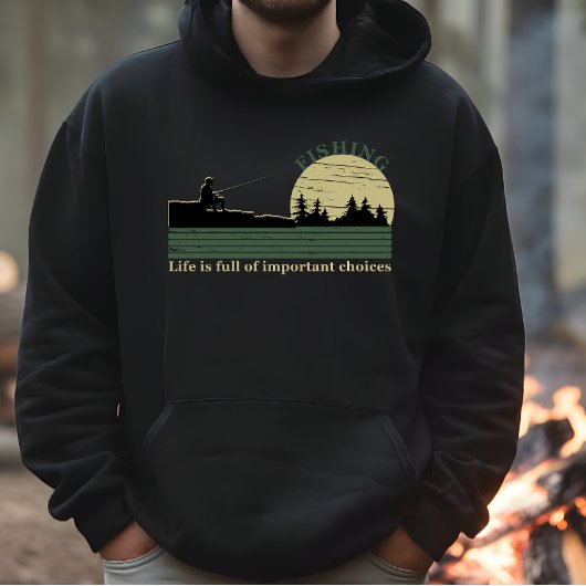 Veste À Capuche Pêche vintage amusante