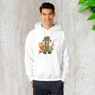 Veste À Capuche Pêcheur de dessin animé avec Gros Catch Funny Fish