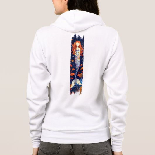 Veste À Capuche Peinture à brosse pour sirène de dessin (Dos)