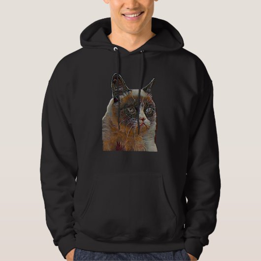 Veste À Capuche Peinture Abstraite Numérique D'un Chat 57 (Devant)