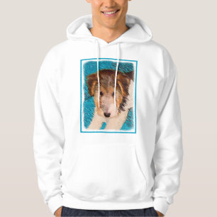 Veste À Capuche Peinture de chiot Terrier Fox - Art de chien origi