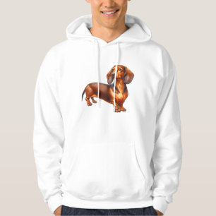 Veste À Capuche Peinture de Dachshund - Peinture d'aquarelle de ch