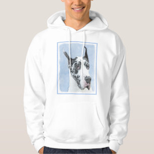 Veste À Capuche Peinture de Great Dane (Arlequin) - Art original d