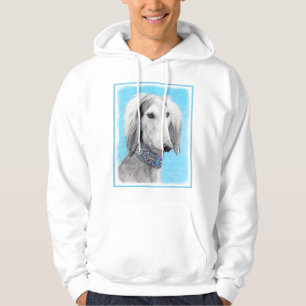 Veste À Capuche Peinture de Saluki (Argent) - Joli art original de
