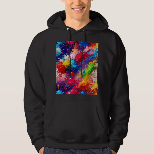 Veste À Capuche Peinture humide colorée design (Devant)