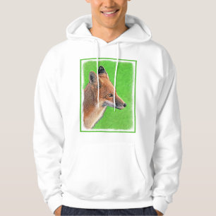Veste À Capuche Peinture Red Fox - Art original de la faune