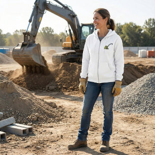Veste À Capuche Pelle jaune sur roues engin de chantier