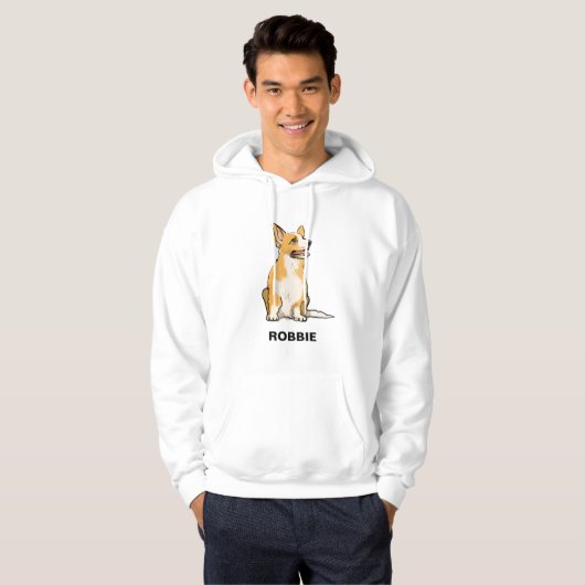 Veste À Capuche Pembroke de corgi de chien (Devant entier)