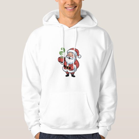 Veste À Capuche Père Noël buvant un Noël Matcha (Devant)
