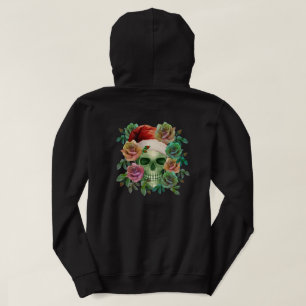 VESTE À CAPUCHE PÈRE NOËL DRÔLE CRÂNE VERT ET FLORAL NOËL