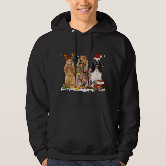 Veste À Capuche Père Noël English Cocker Spaniel Chien Reindeer Ch (Devant)