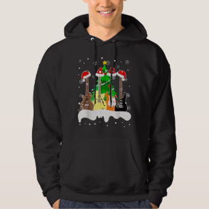 Veste À Capuche Père Noël Guitare Neige Arbre de Noël Pour Amateur