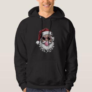 Veste À Capuche Père Noël Rétro Avec Lunettes Soufflant une Bulle