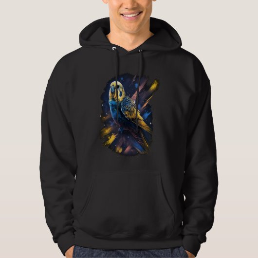 Veste À Capuche Perroquet espace Perruche ondulée Perruche oiseau (Devant)