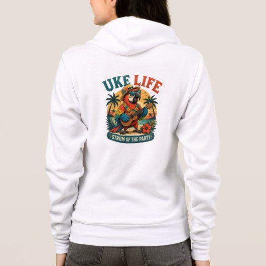 Veste À Capuche Perroquet Uke Life – Île Ukulele Oiseau (Dos)