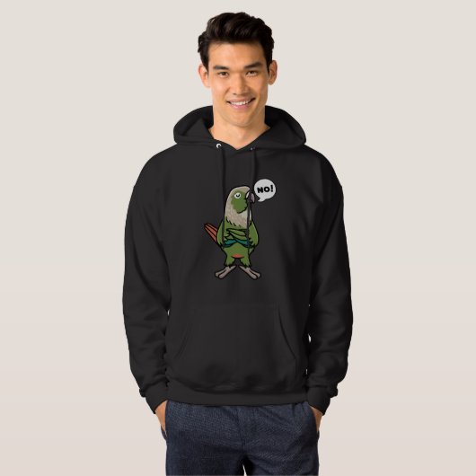 Veste À Capuche Perruche verte Conure à jouet vert (Devant entier)
