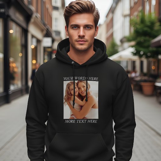Veste À Capuche Personalized Photo Hoodie with Custom Wording