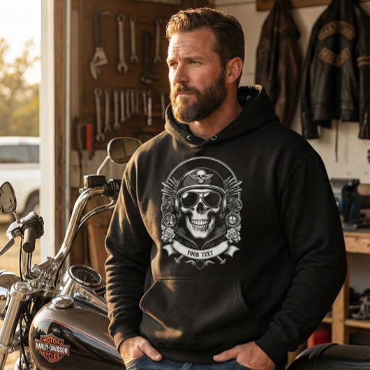 Veste À Capuche Personalized Winter Biker Skull Motorcycle