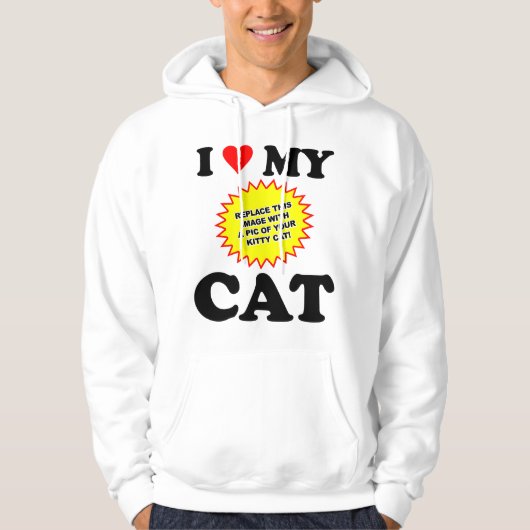 Veste À Capuche PERSONNALISABLE J'aime mon chat (Devant)