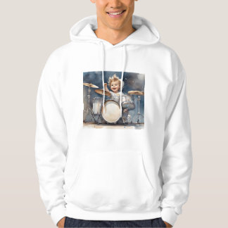 Veste À Capuche Petit Boy Drummer Aquarelle Illustration